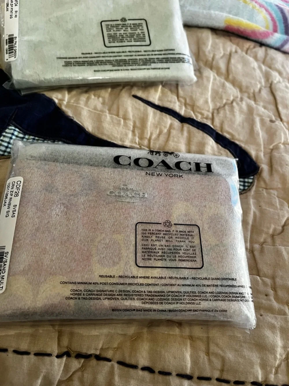 Coach Pastel Rainbow Corner Zip Wristlet - Picture 8 of 8